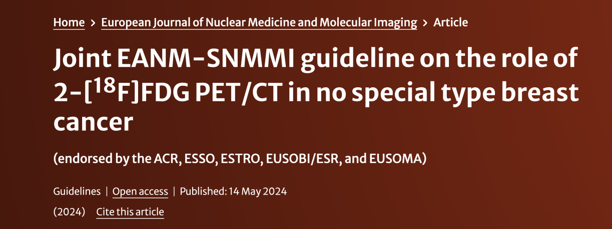 Stephanie Graff: Joint EANM-SNMMI guideline on the role of 2-[18F]FDG PET/CT in no special type breast cancer